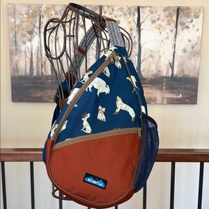 NEW Kavu Limited Edition Sold Out Paxton Navy Brown Animal Range Sling Bag